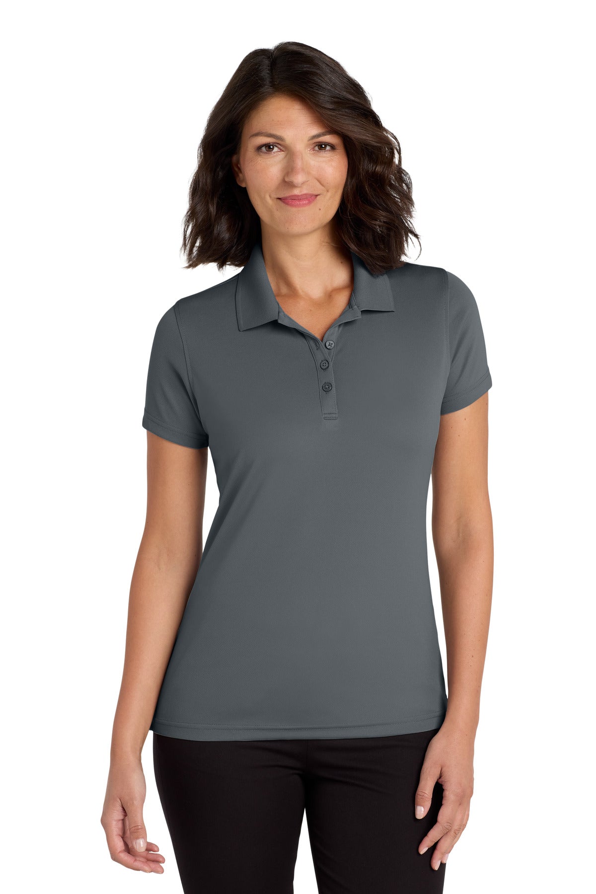 Port Authority Women's Dry Zone UV Micro-Mesh Polo. LK110 in Graphite