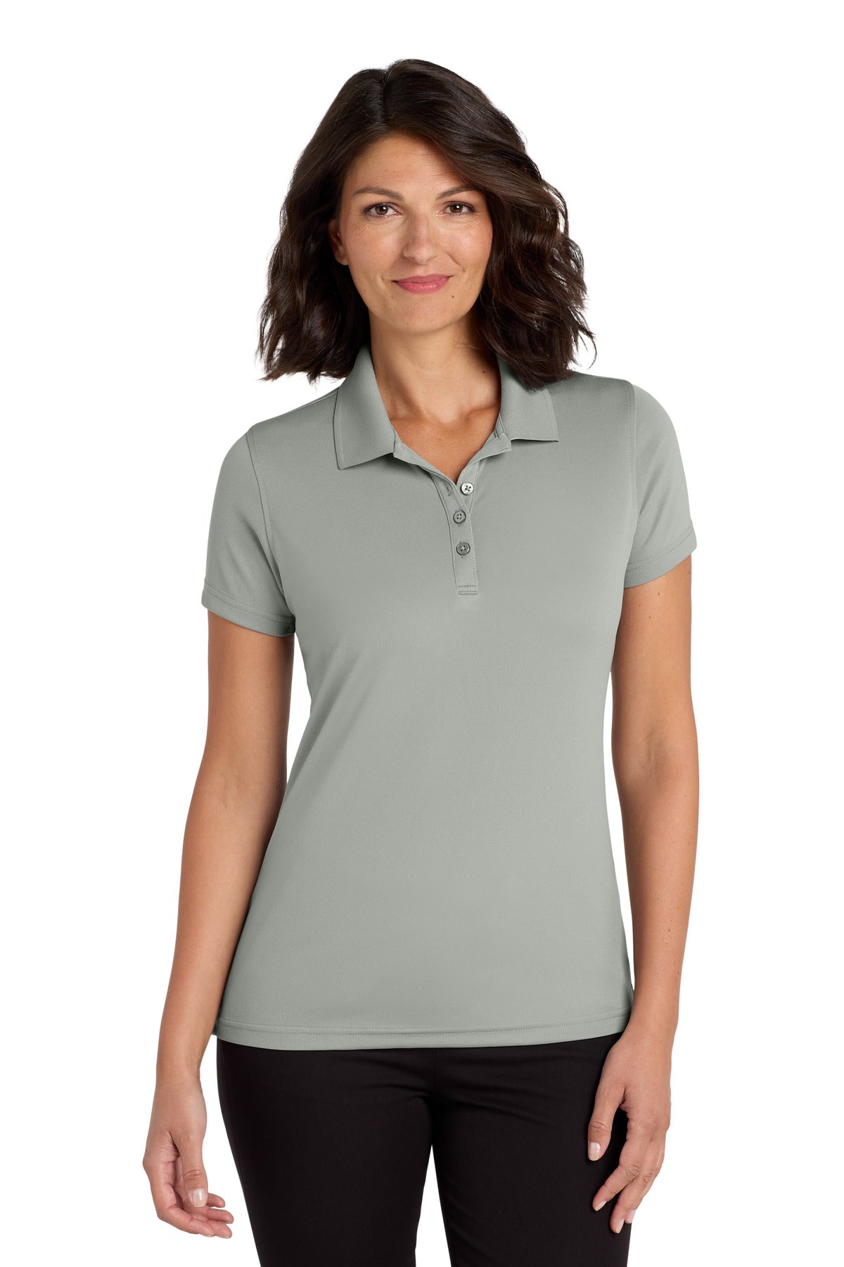 Port Authority Women's Dry Zone UV Micro-Mesh Polo. LK110 in Gusty Grey