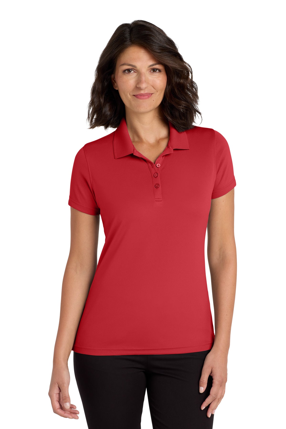 Port Authority Women's Dry Zone UV Micro-Mesh Polo. LK110 in Rich Red