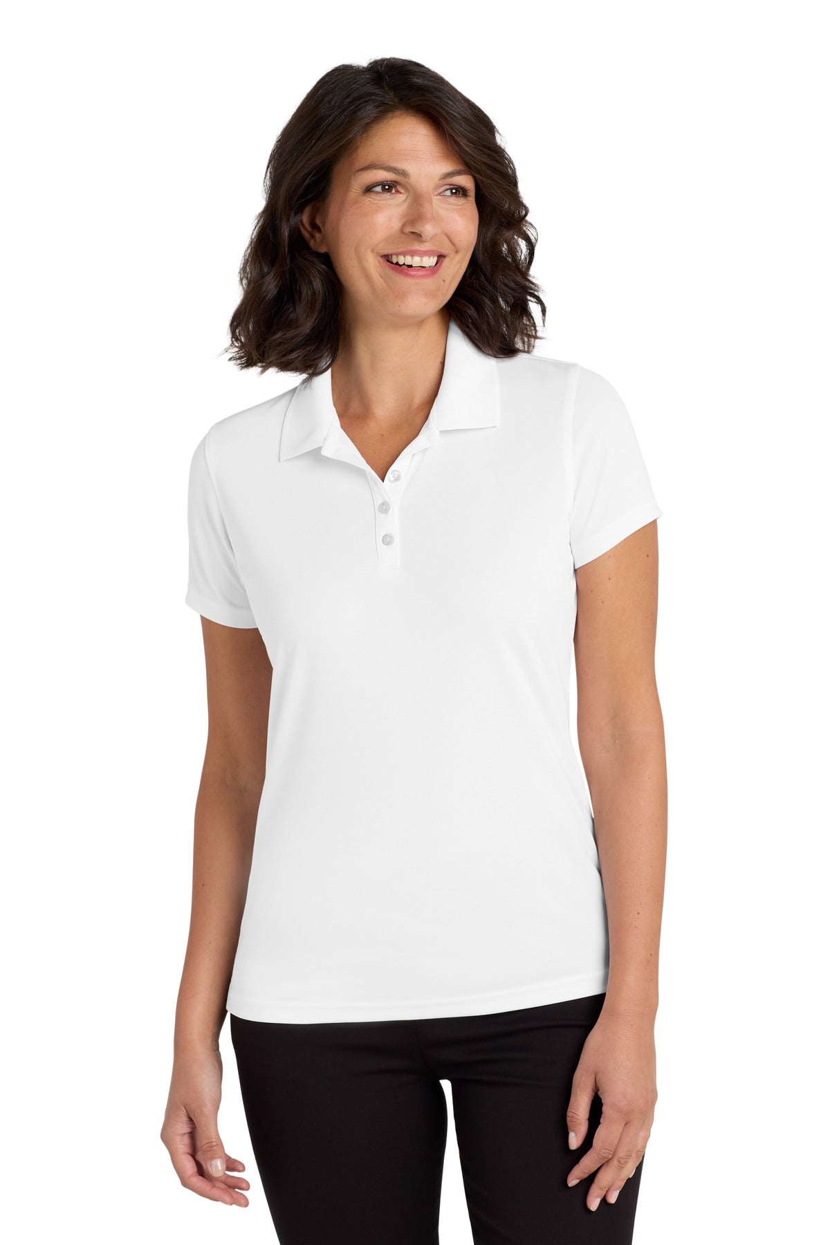 Port Authority Women's Dry Zone UV Micro-Mesh Polo. LK110 in White