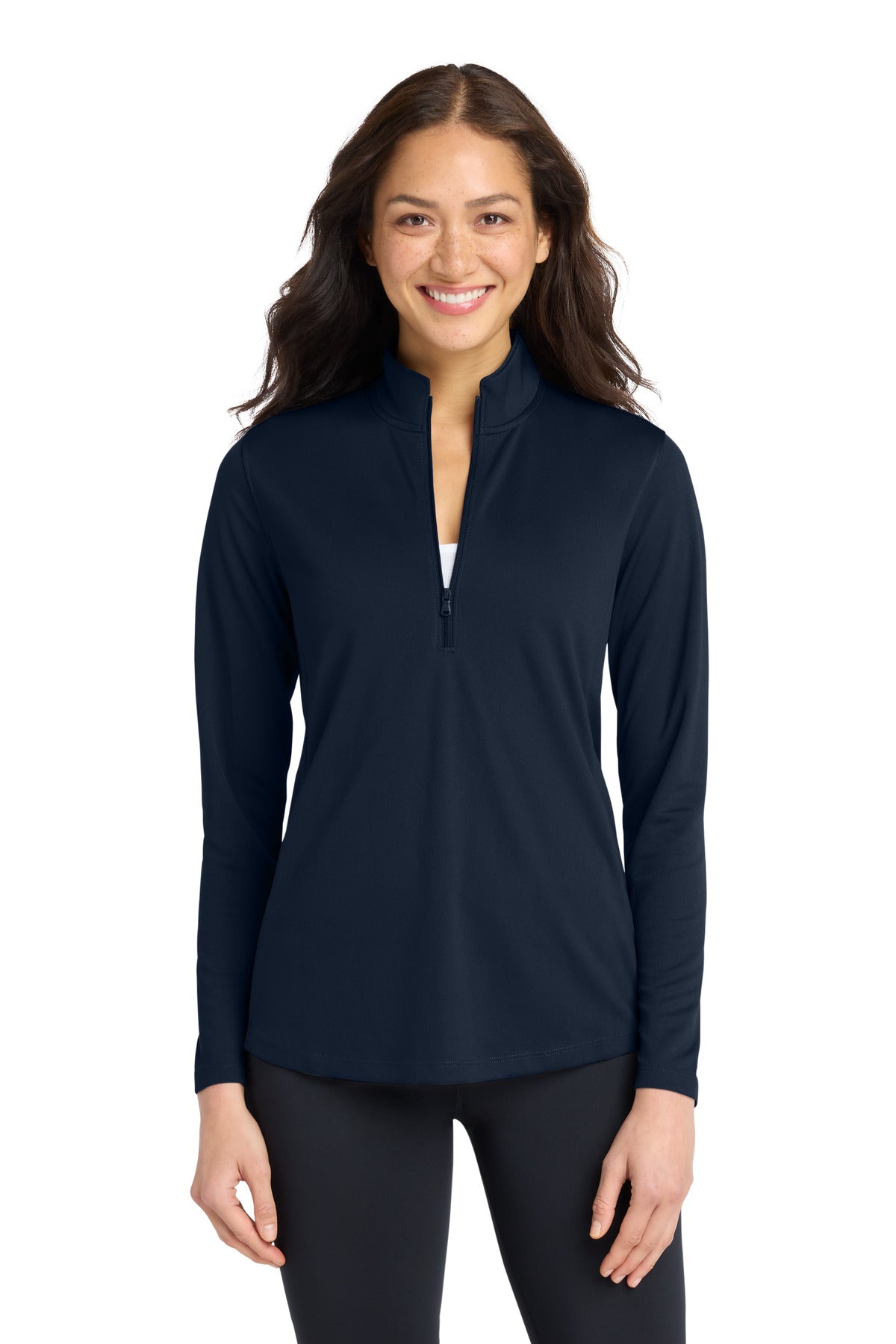 Port Authority Women's Dry Zone UV Micro-Mesh 1/4-Zip LK112 in River Blue Navy