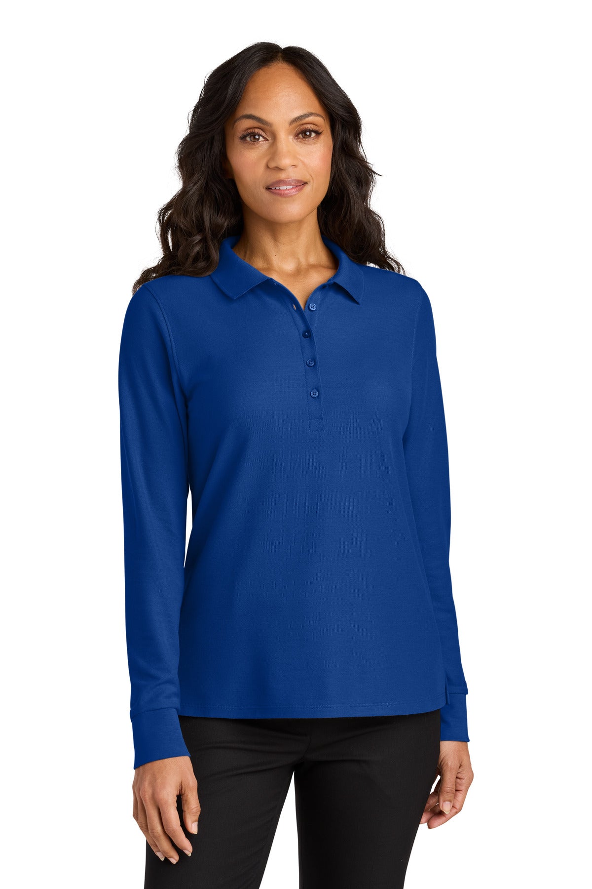 Port Authority Women's Wearever Signature Pique Long Sleeve Polo LK200LS in True Royal