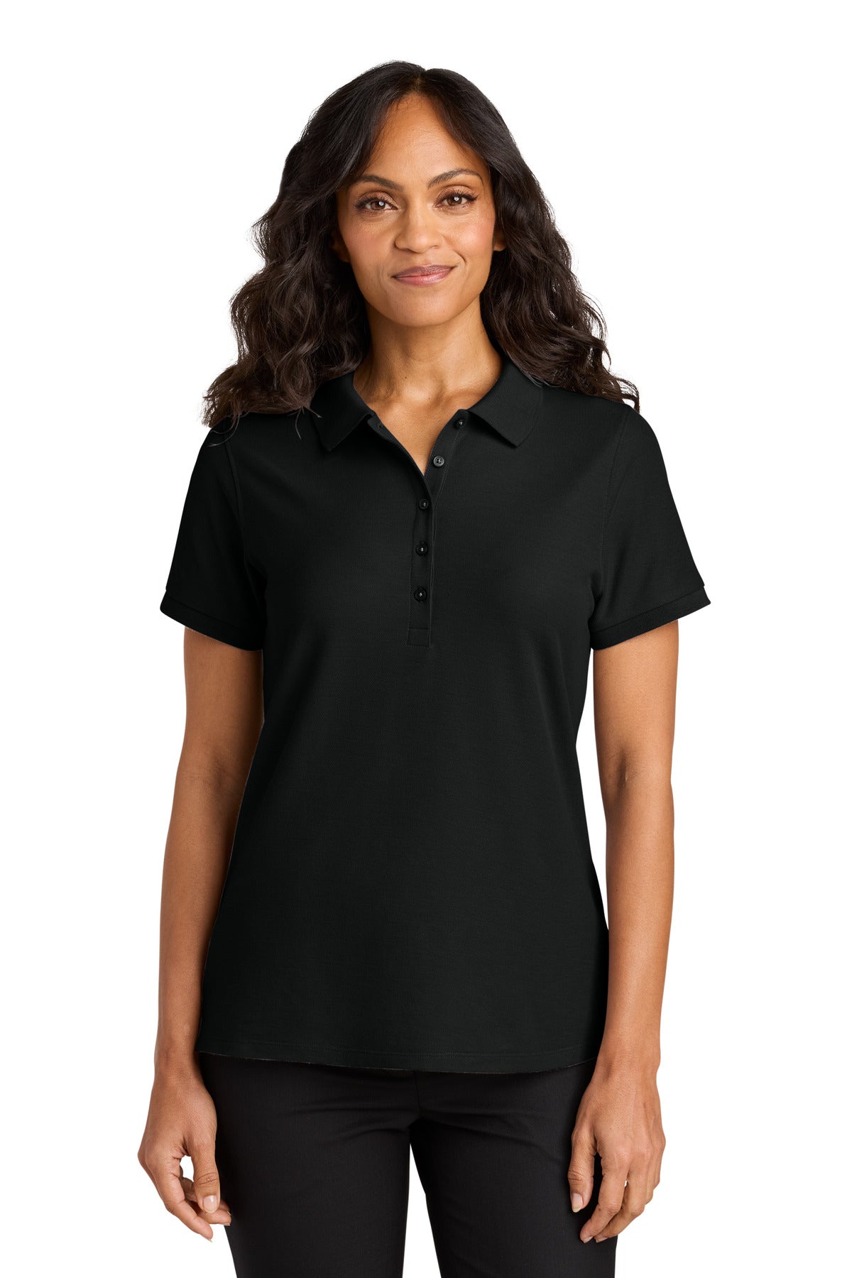 Port Authority Women's Wearever Signature Pique Polo LK200 in Deep Black