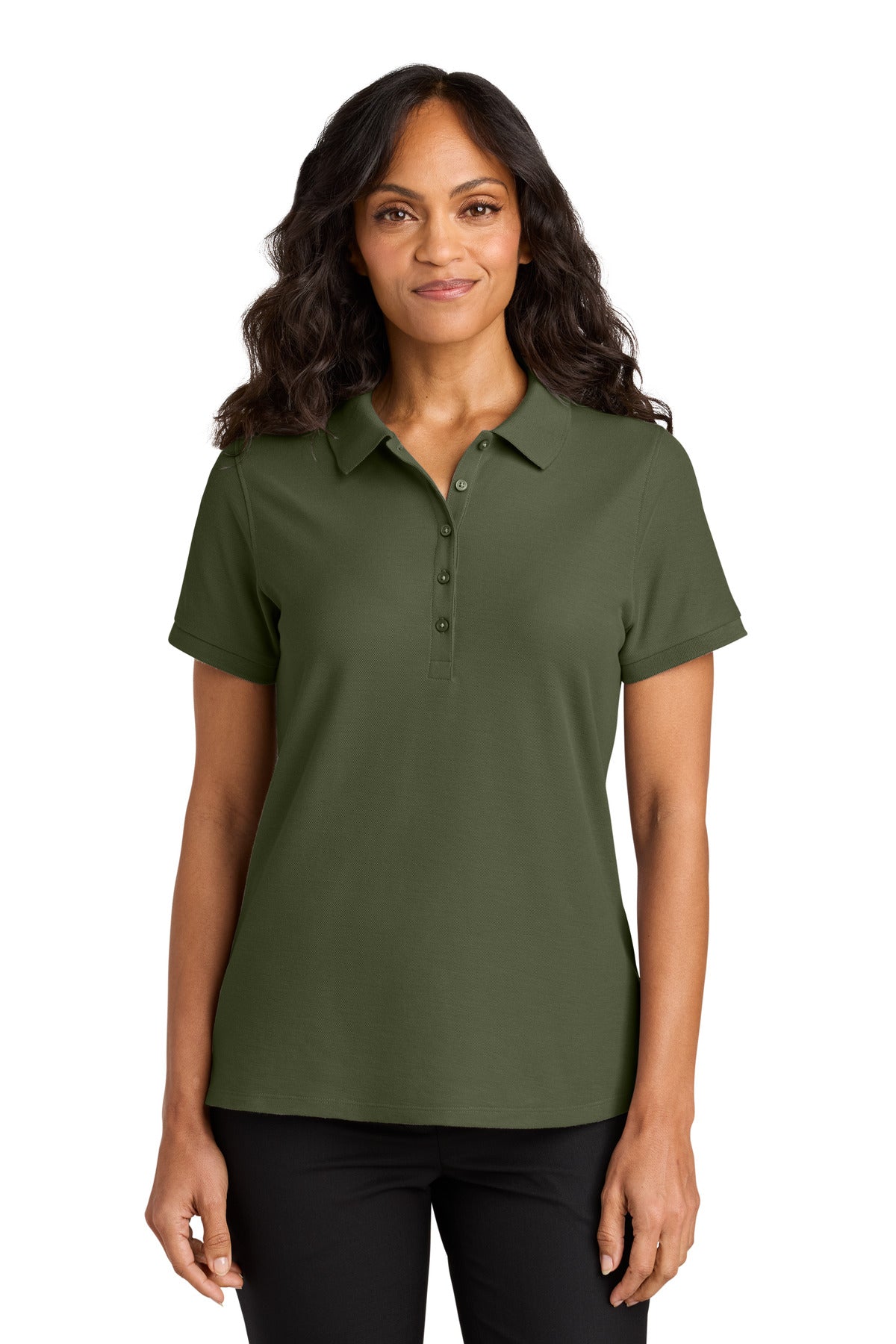 Port Authority Women's Wearever Signature Pique Polo LK200 in Olive Drab Green