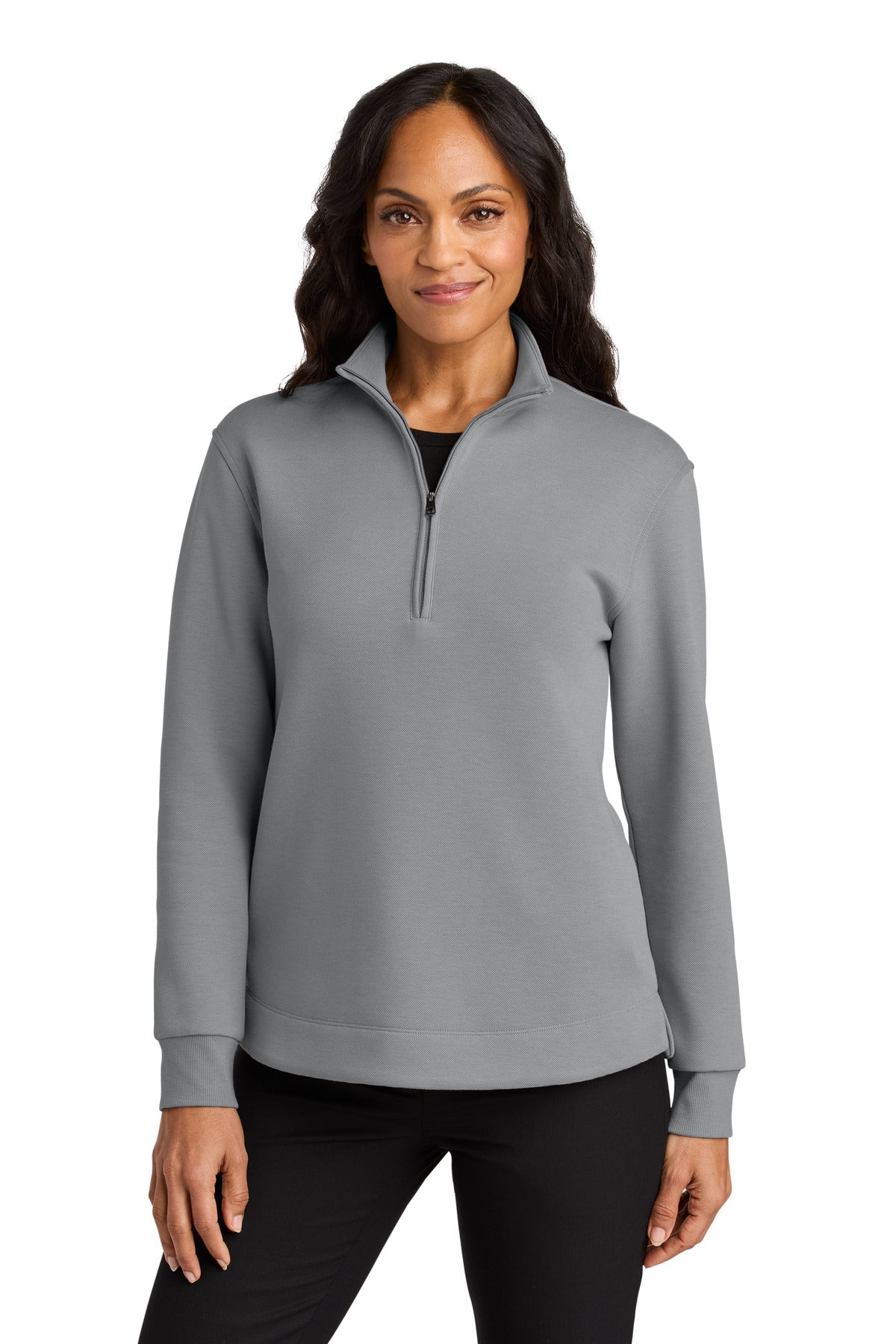 Port Authority Women's Wearever Signature Double Pique 1/4-Zip LK210 in Gusty Grey