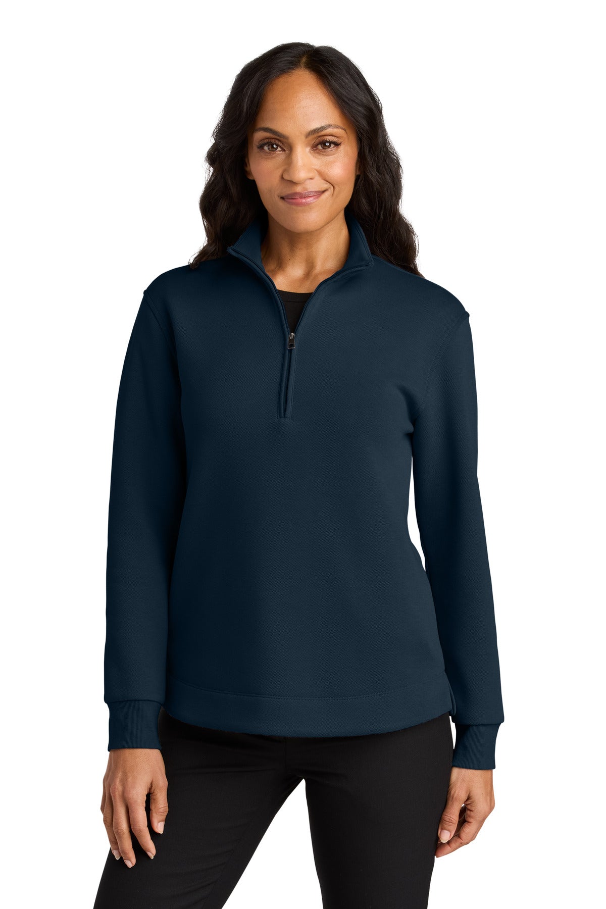 Port Authority Women's Wearever Signature Double Pique 1/4-Zip LK210 in River Blue Navy