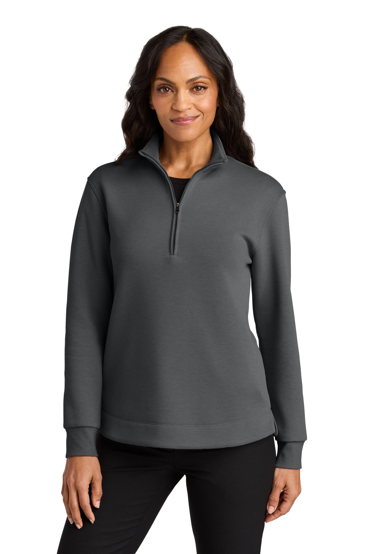 Port Authority Women's Wearever Signature Double Pique 1/4-Zip LK210 in Storm Grey
