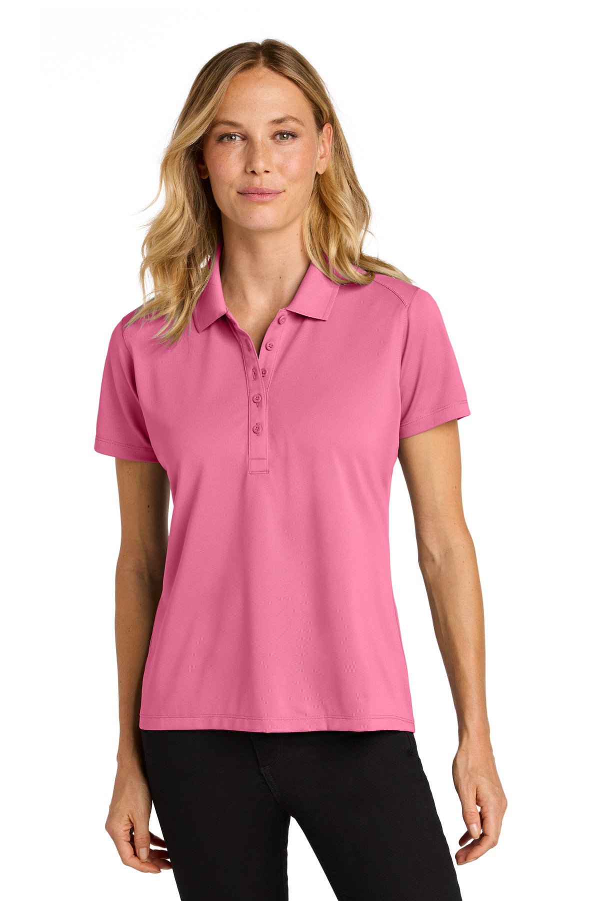 Port Authority Women's Wearever Performance Pique Polo LK240 in Awareness Pink