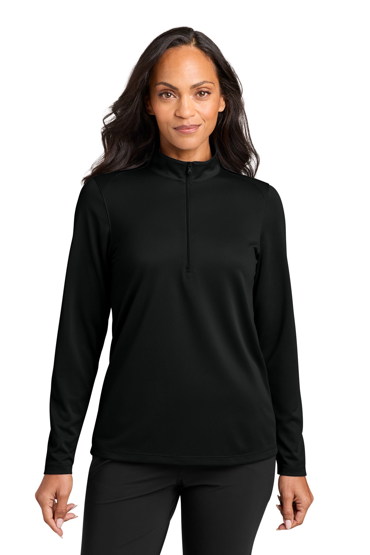 Port Authority Women's Wearever Performance Pique 1/4-Zip LK241 in Deep Black