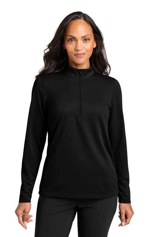 Port Authority Women's Wearever Performance Pique 1/4-Zip LK241 in Deep Black