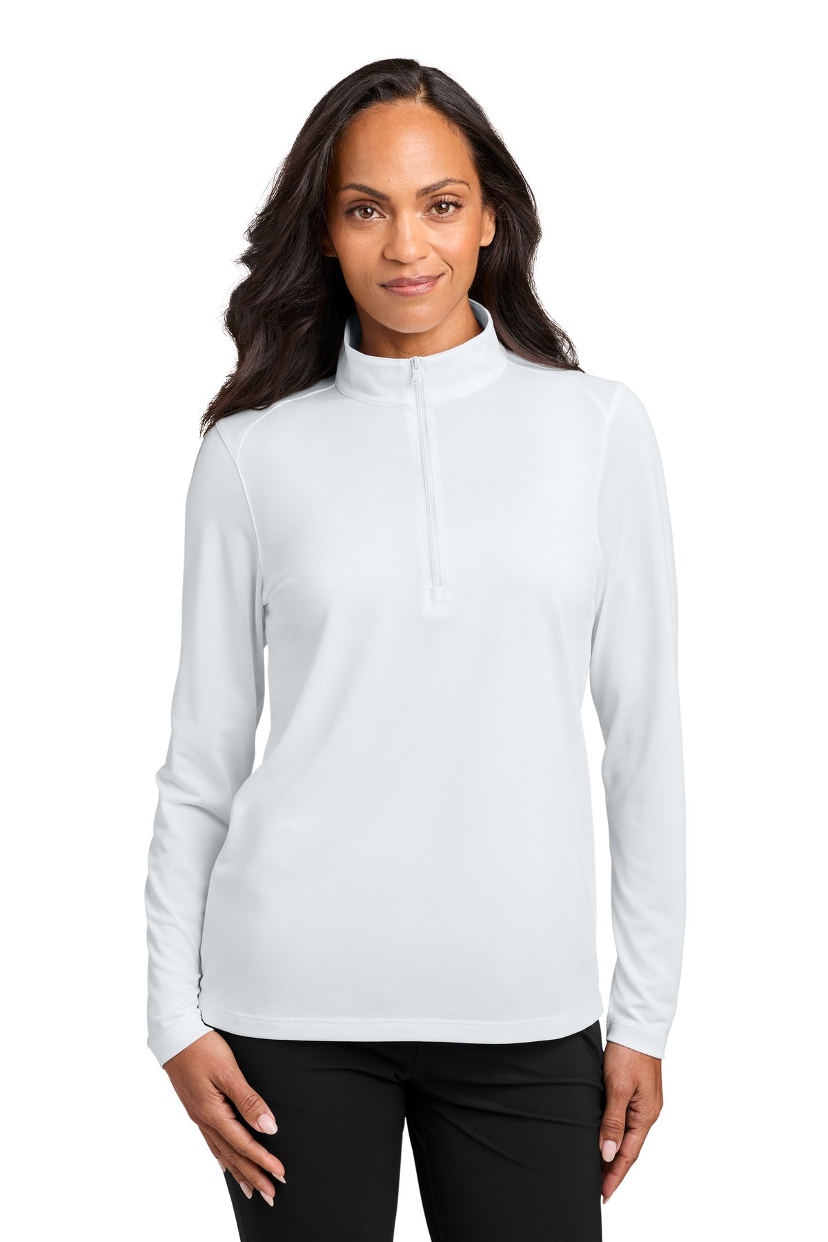 Port Authority Women's Wearever Performance Pique 1/4-Zip LK241 in White