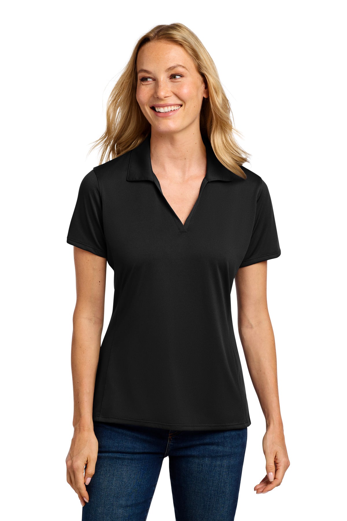 Port Authority Women's Performance Staff Polo LK398 in Black
