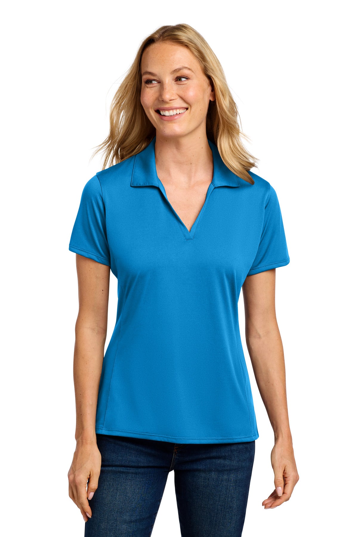 Port Authority Women's Performance Staff Polo LK398 in Brilliant Blue