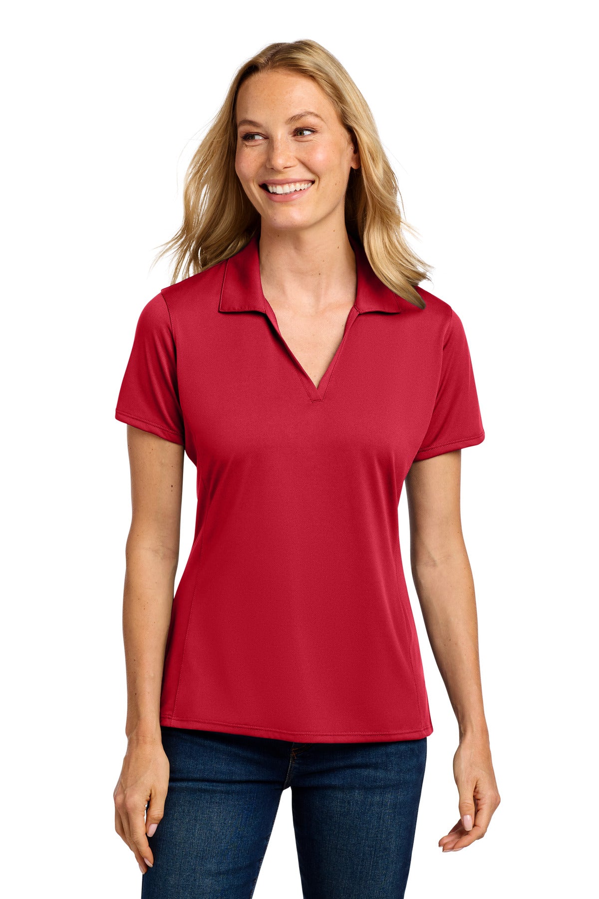 Port Authority Women's Performance Staff Polo LK398 in Engine Red