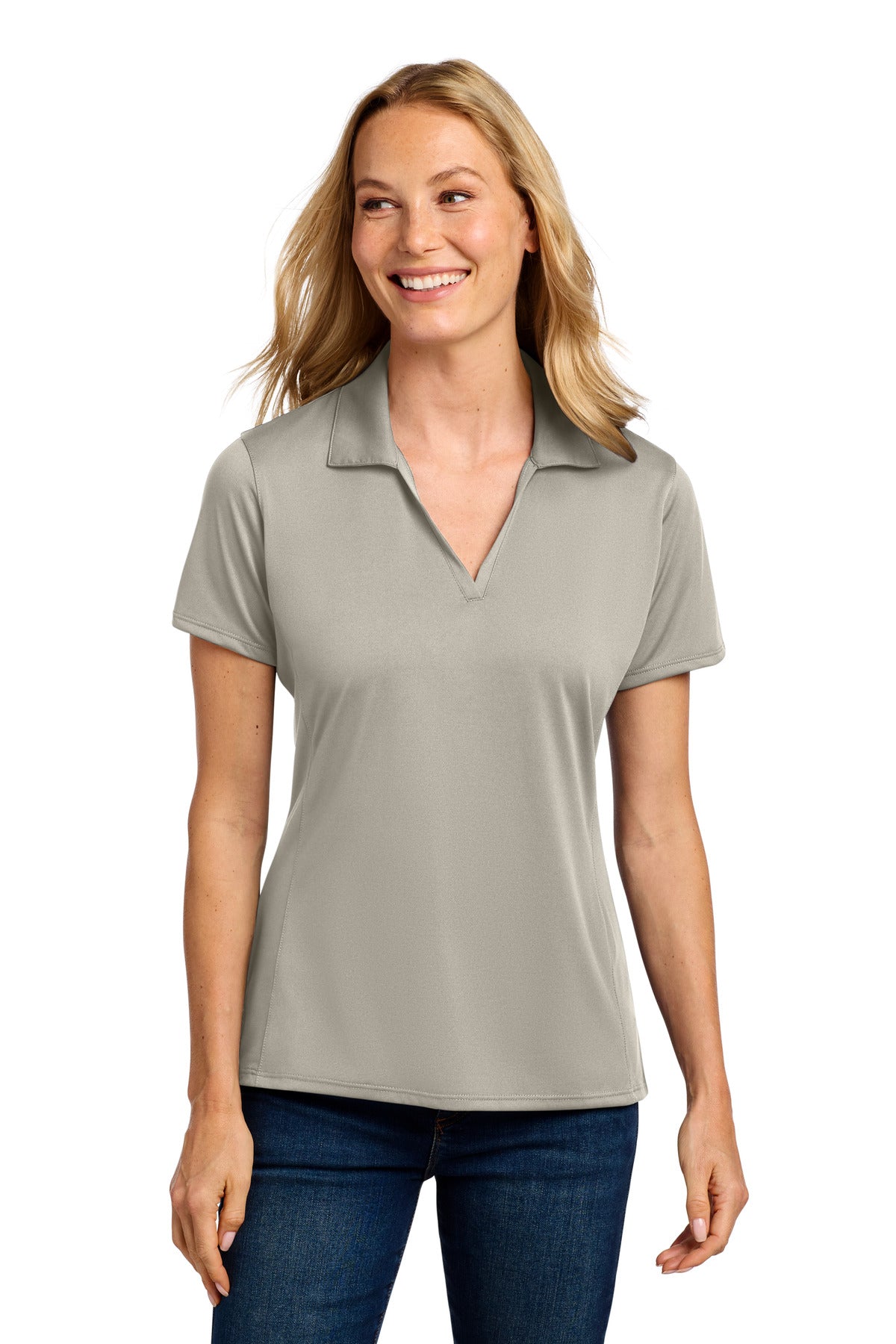 Port Authority Women's Performance Staff Polo LK398 in Silver
