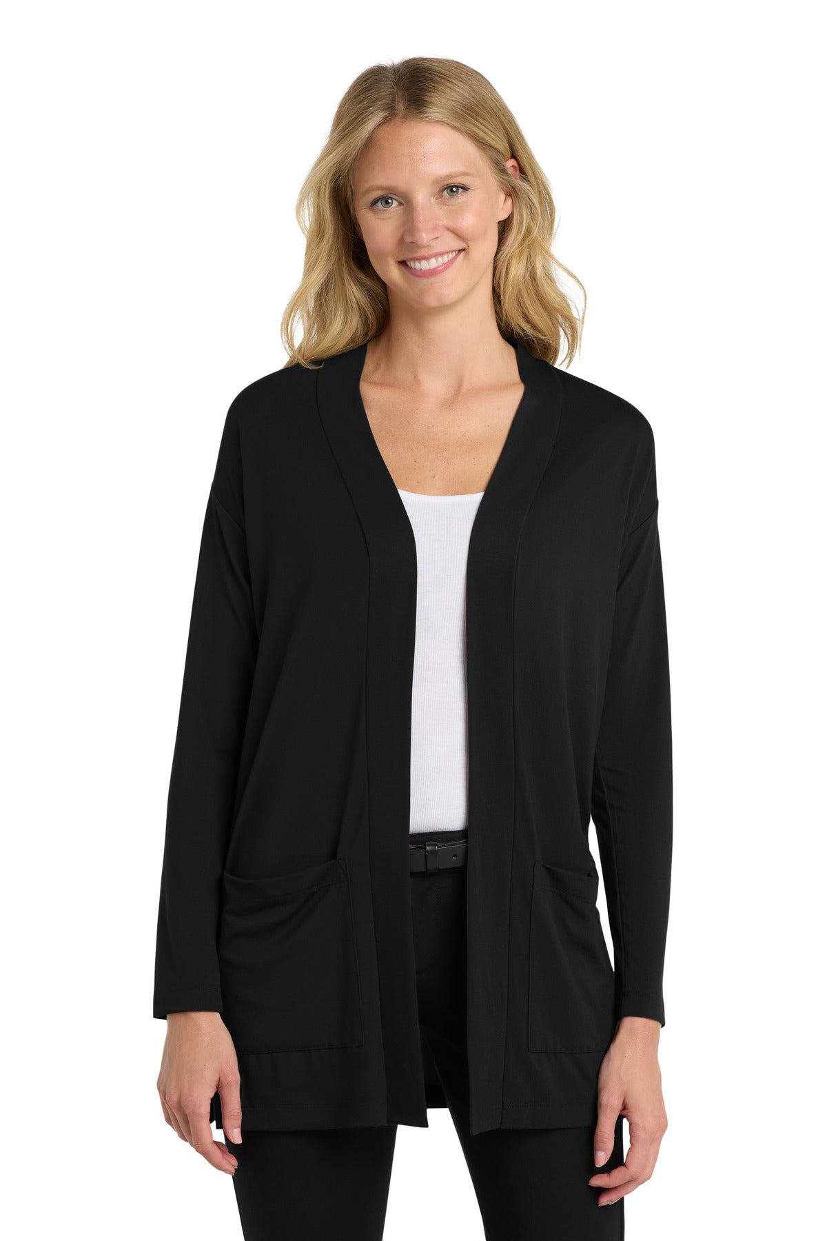 Port Authority  Women's Concept Long Pocket Cardigan . LK5434 in Black