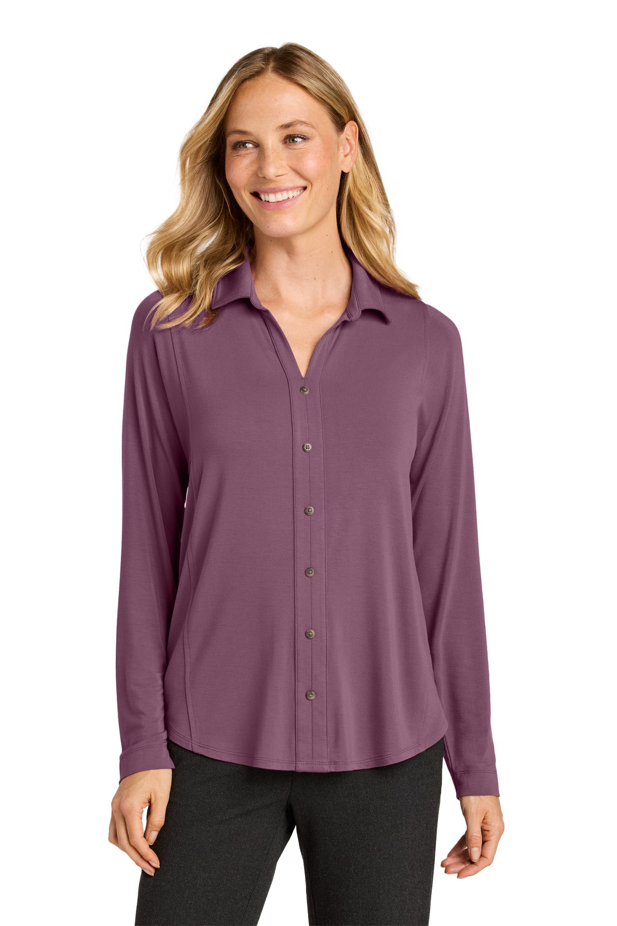 Port Authority Women's Luxe Knit Button Tunic LK5602 in Purple Mist