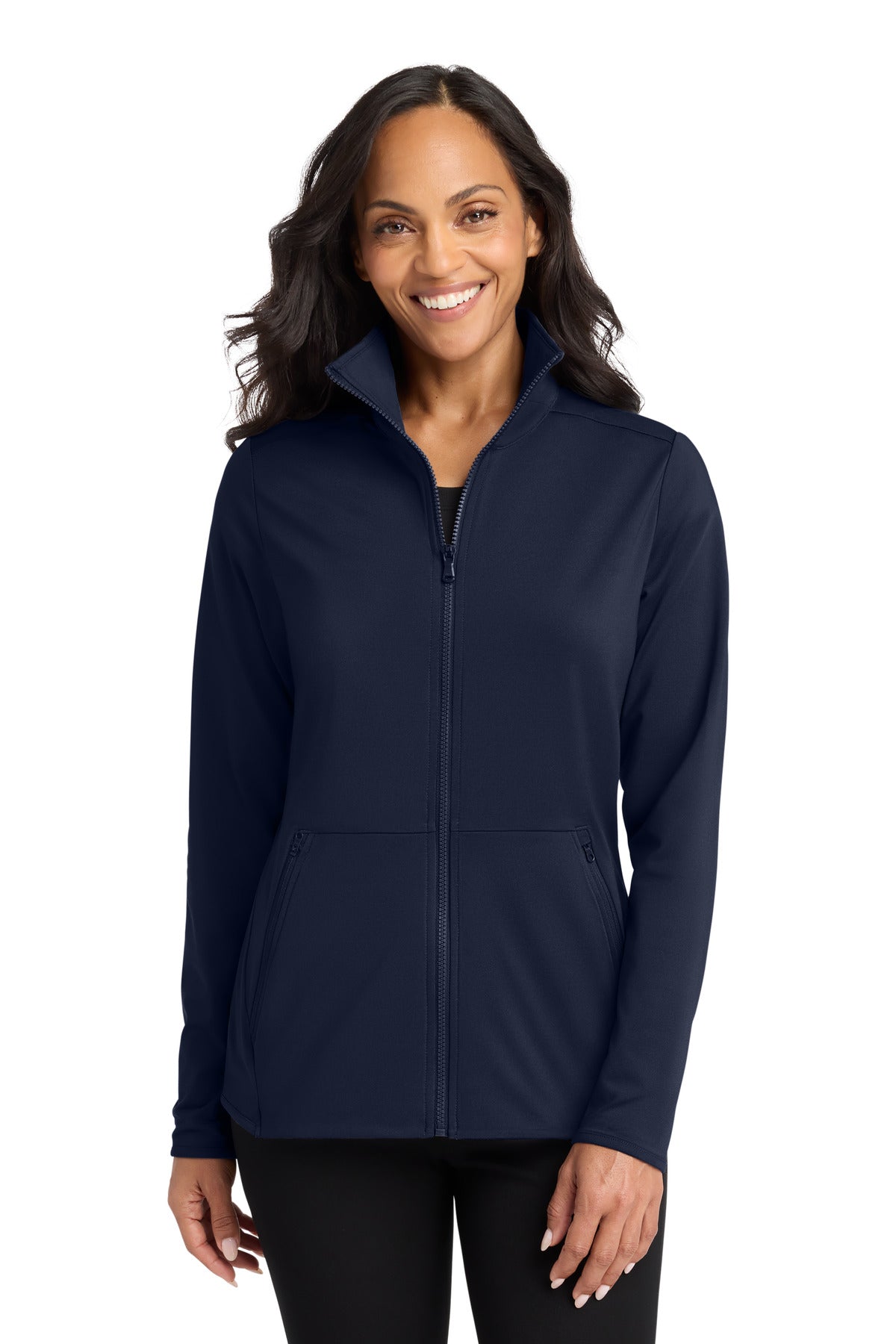 Port Authority Women's Accord Stretch Fleece Full-Zip LK595 in Navy