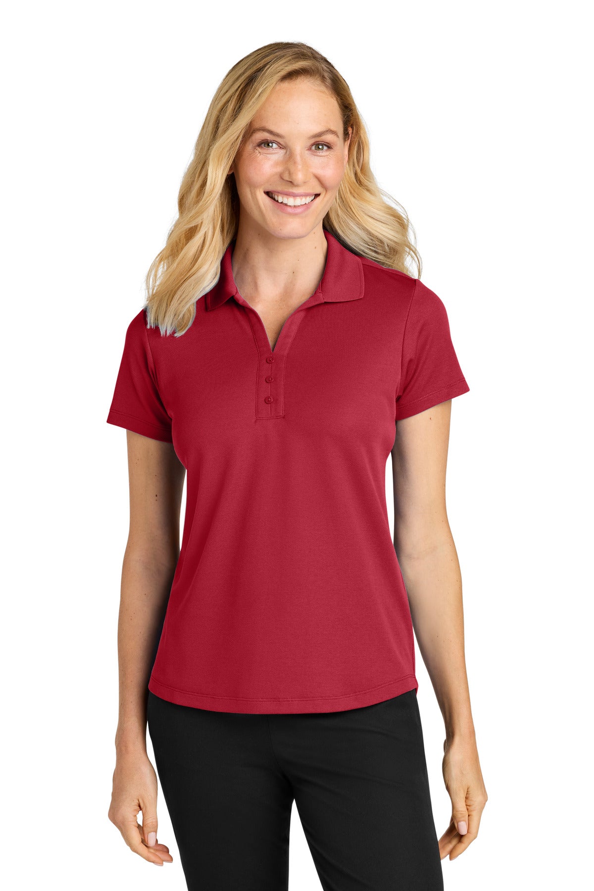 Port Authority Women's Plaited Pique Polo LK620 in Rich Red