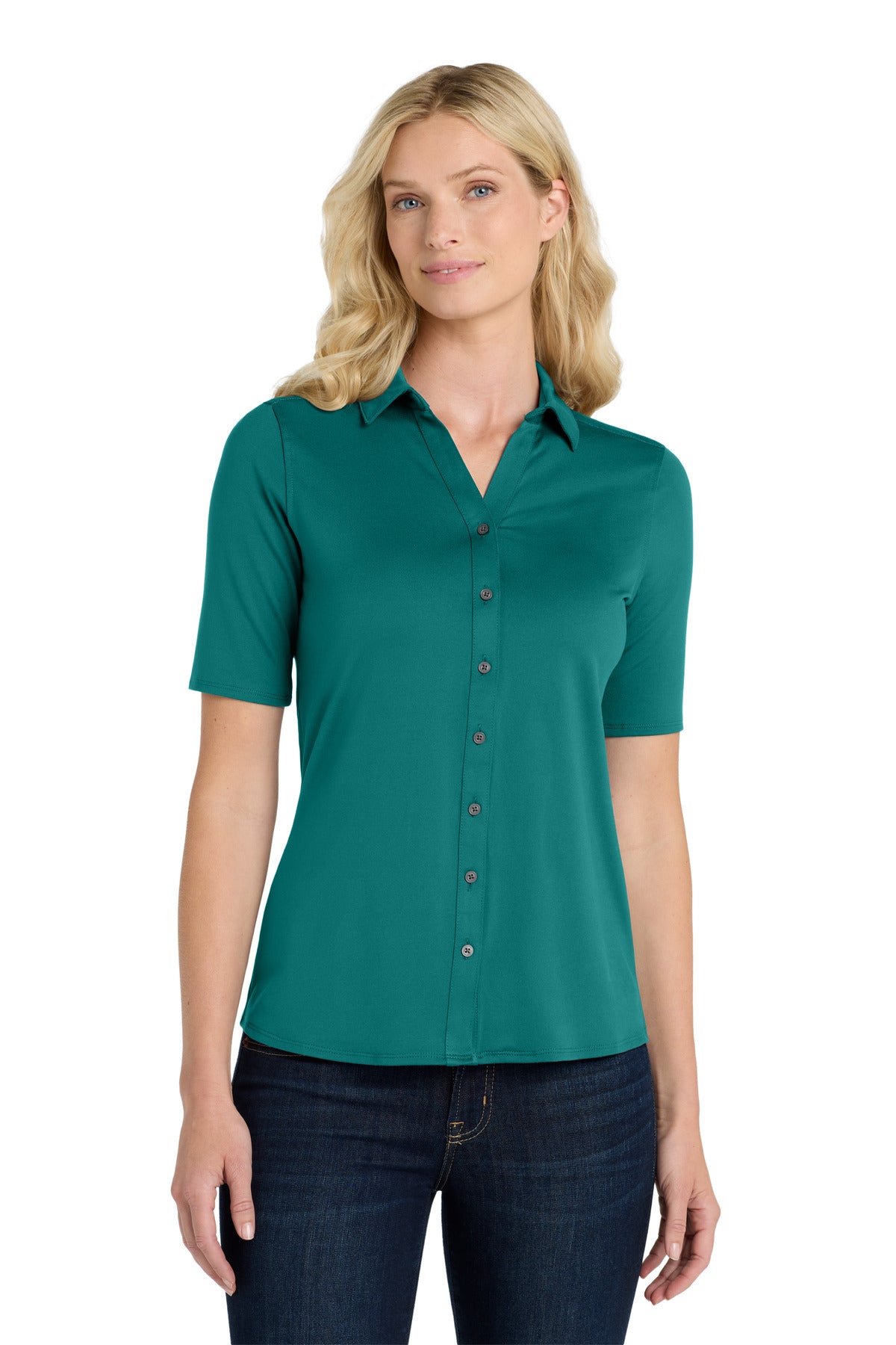 Port Authority Women's City Stretch Top. LK682 in Dark Teal