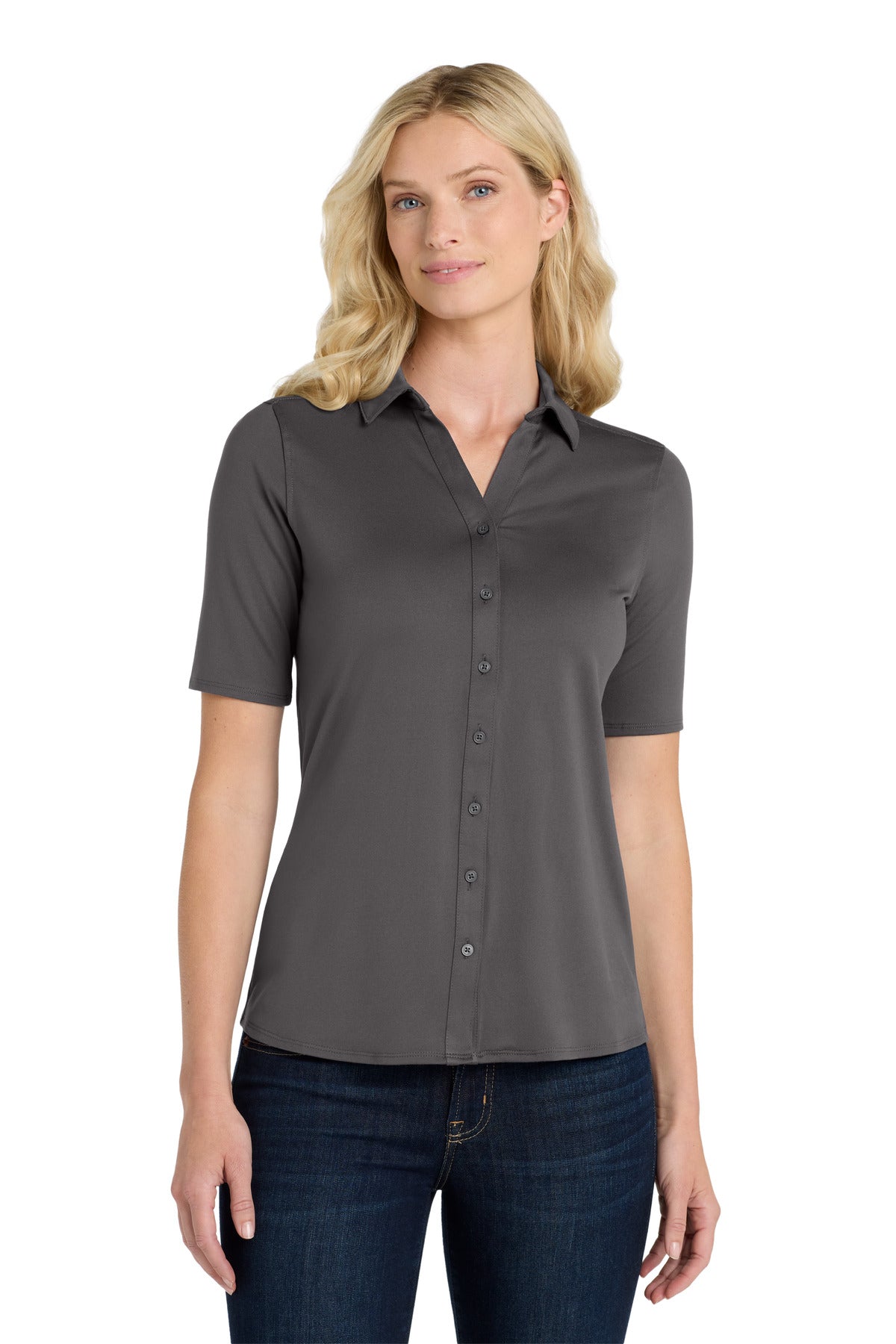 Port Authority Women's City Stretch Top. LK682 in Graphite
