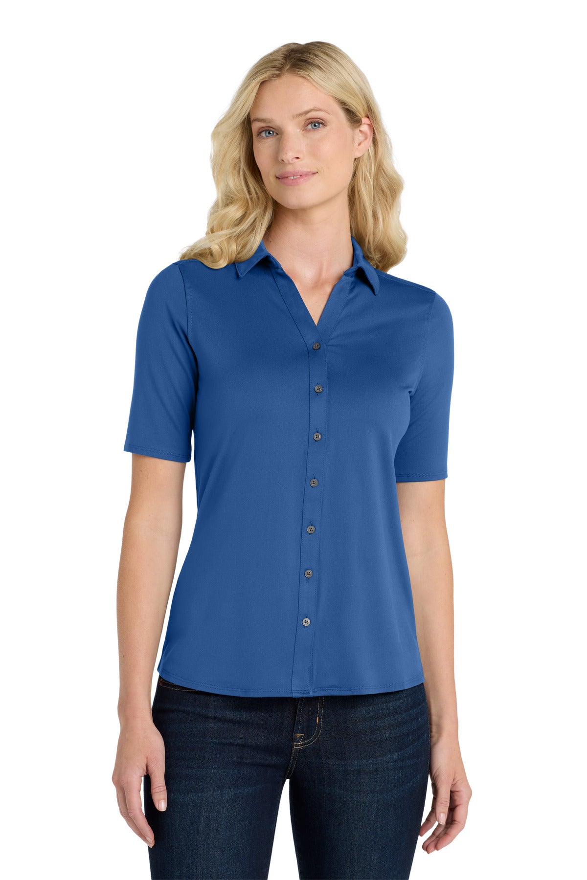 Port Authority Women's City Stretch Top. LK682 in True Blue