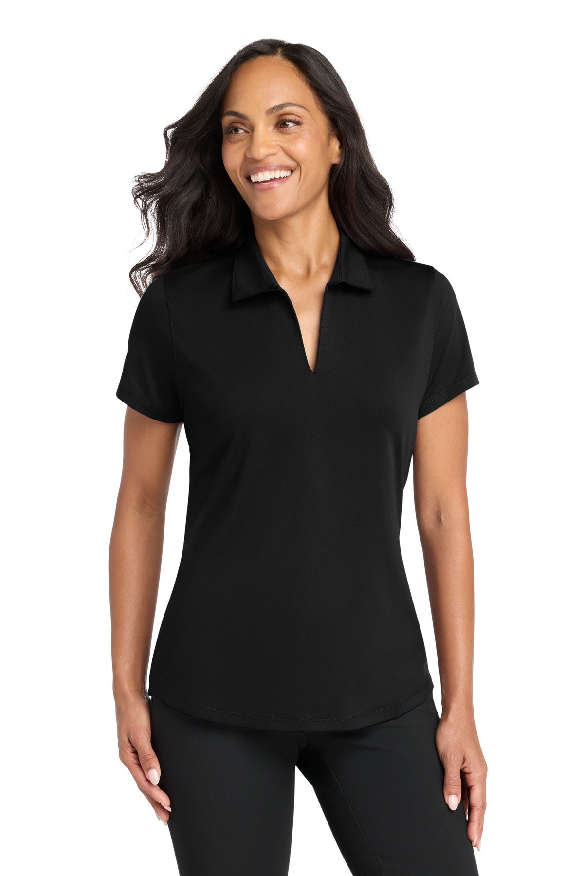 Port Authority Women's City Stretch Polo LK683 in Black