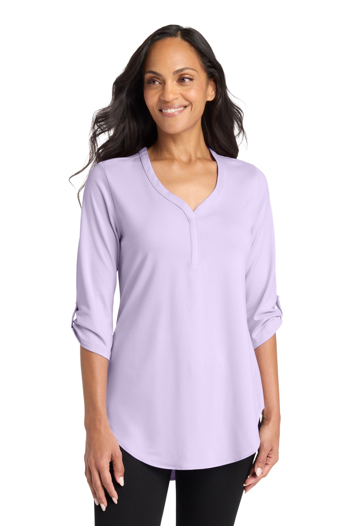 Port Authority Women's City Stretch 3/4-Sleeve Tunic LK6840 in Bright Lavender
