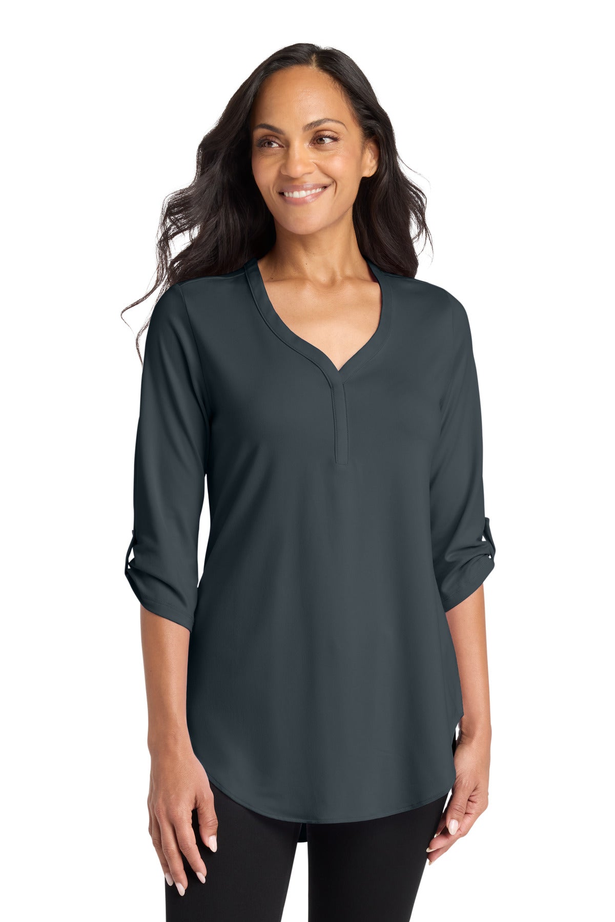 Port Authority Women's City Stretch 3/4-Sleeve Tunic LK6840 in Graphite