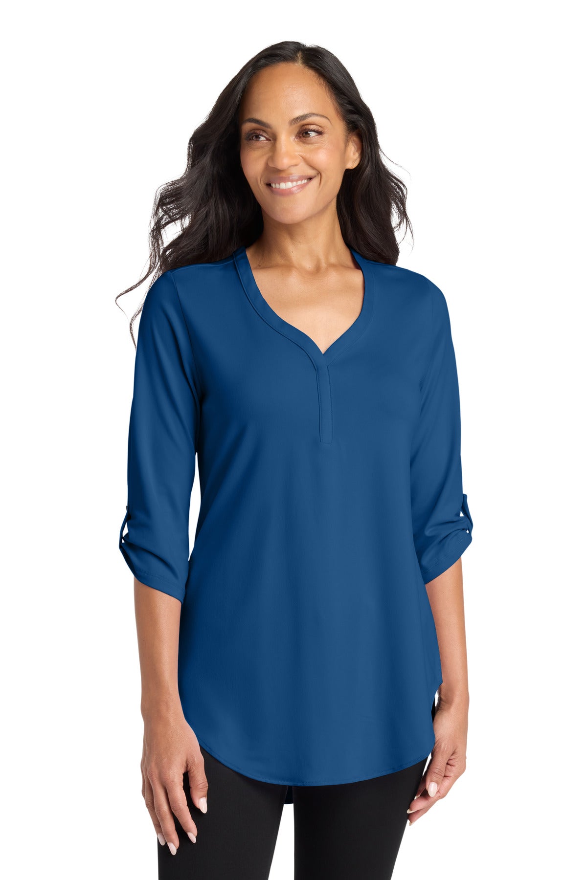Port Authority Women's City Stretch 3/4-Sleeve Tunic LK6840 in True Blue