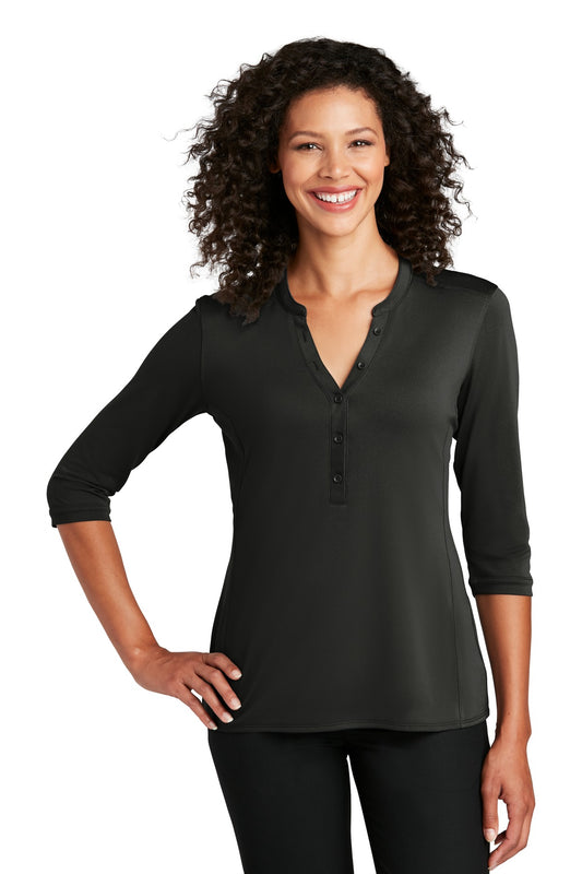 Port Authority   Women's UV Choice Pique Henley LK750 in Black