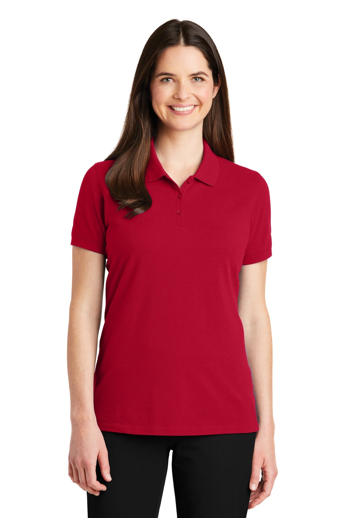 Port Authority Women's EZCotton Polo. LK8000 in Apple Red