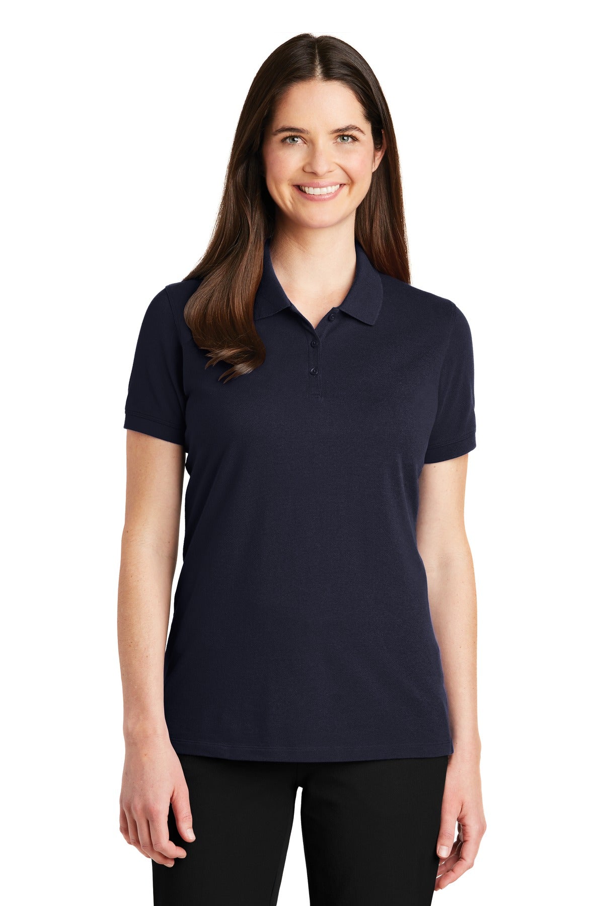 Port Authority Women's EZCotton Polo. LK8000 in Navy