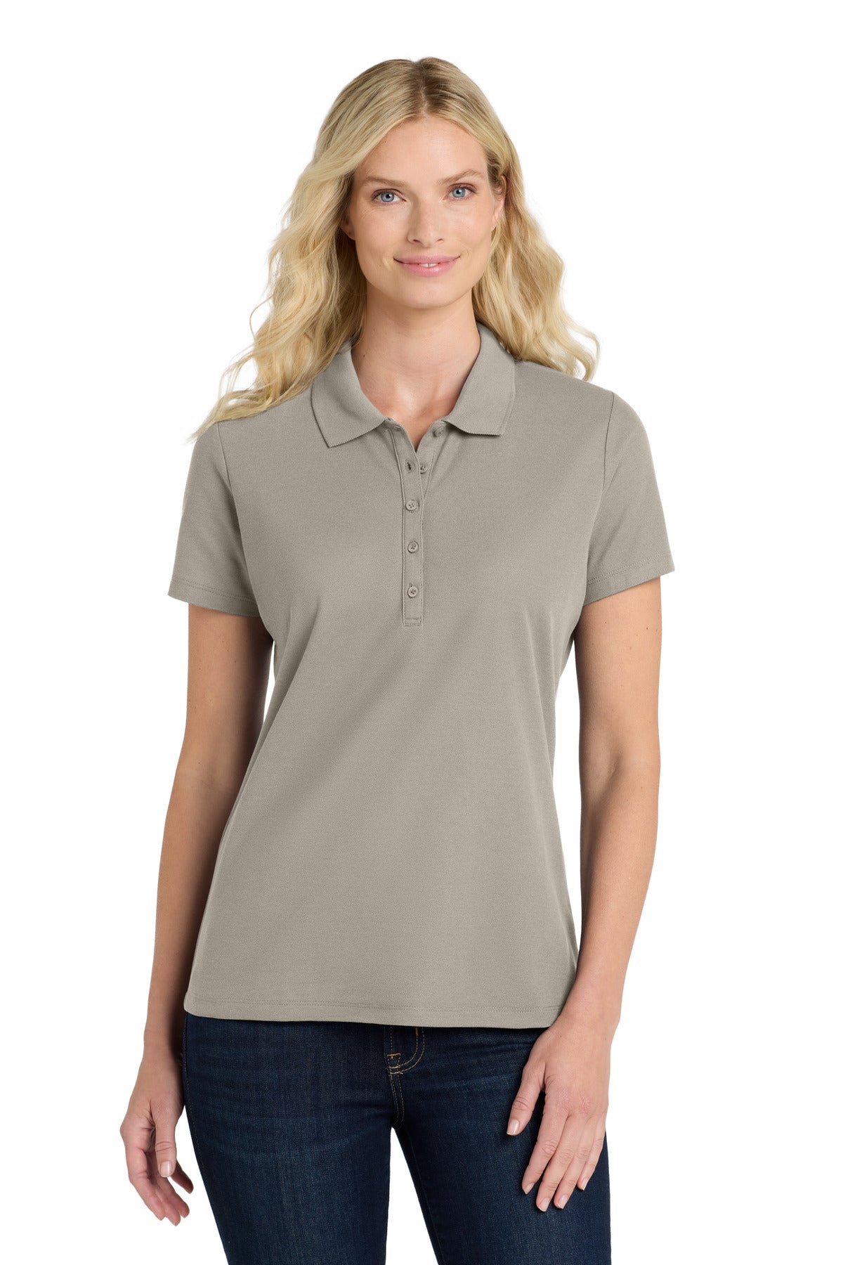 Port Authority Women's SuperPro React  Polo. LK810 in Gusty Grey