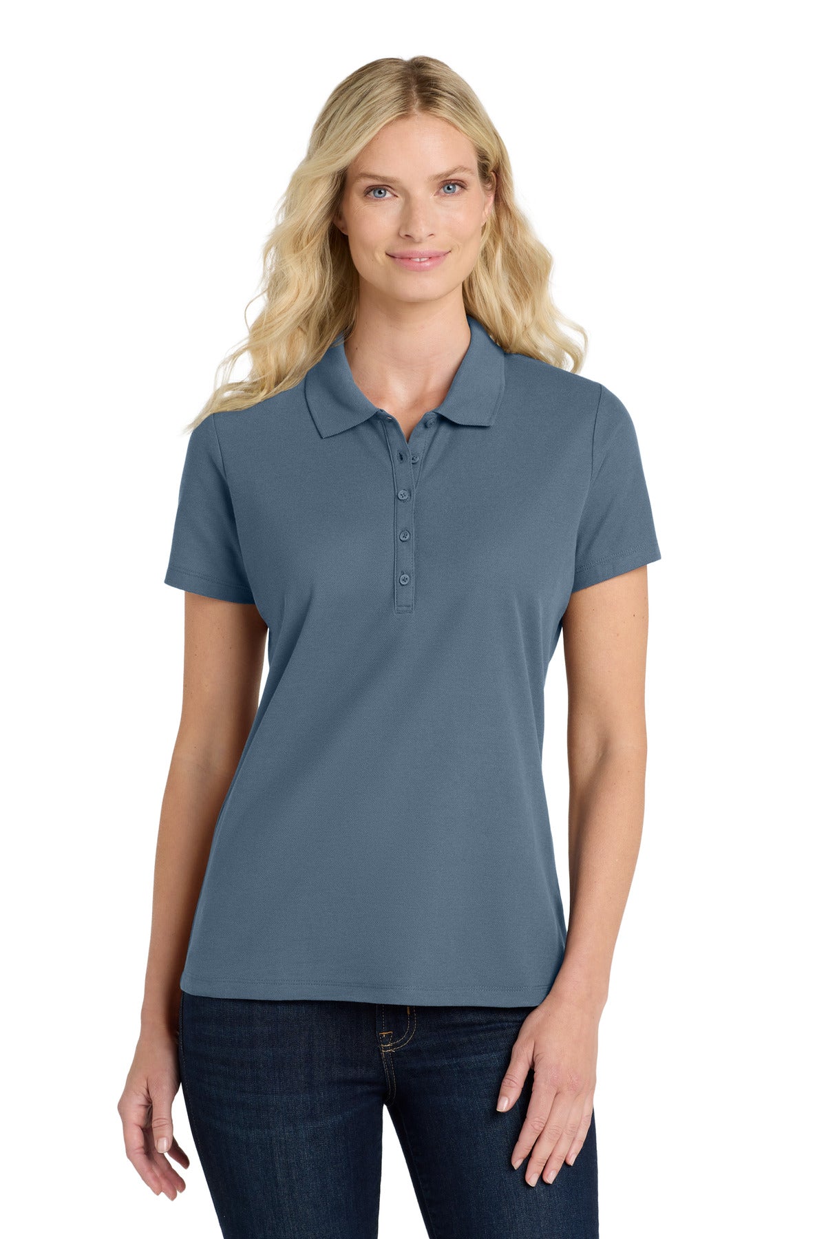 Port Authority Women's SuperPro React  Polo. LK810 in Regatta Blue