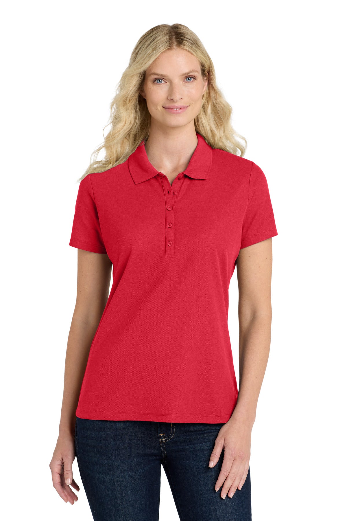 Port Authority Women's SuperPro React  Polo. LK810 in Rich Red