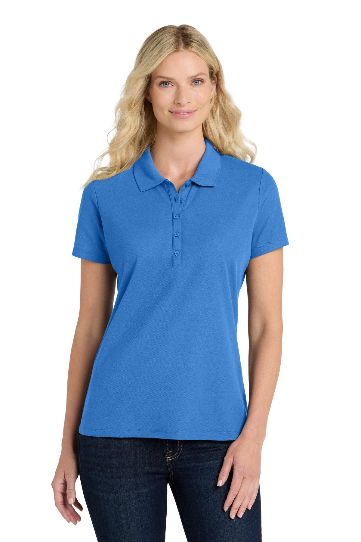 Port Authority Women's SuperPro React  Polo. LK810 in Strong Blue