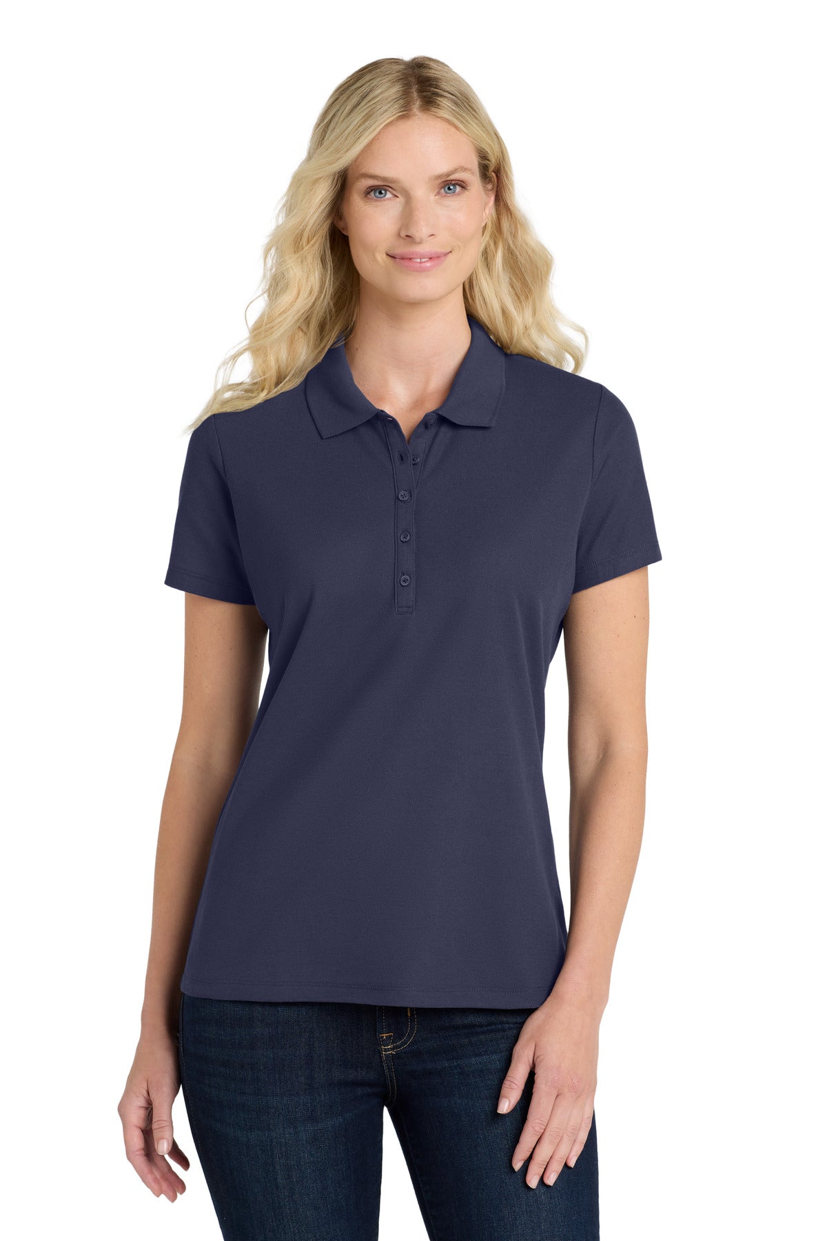 Port Authority Women's SuperPro React  Polo. LK810 in True Navy