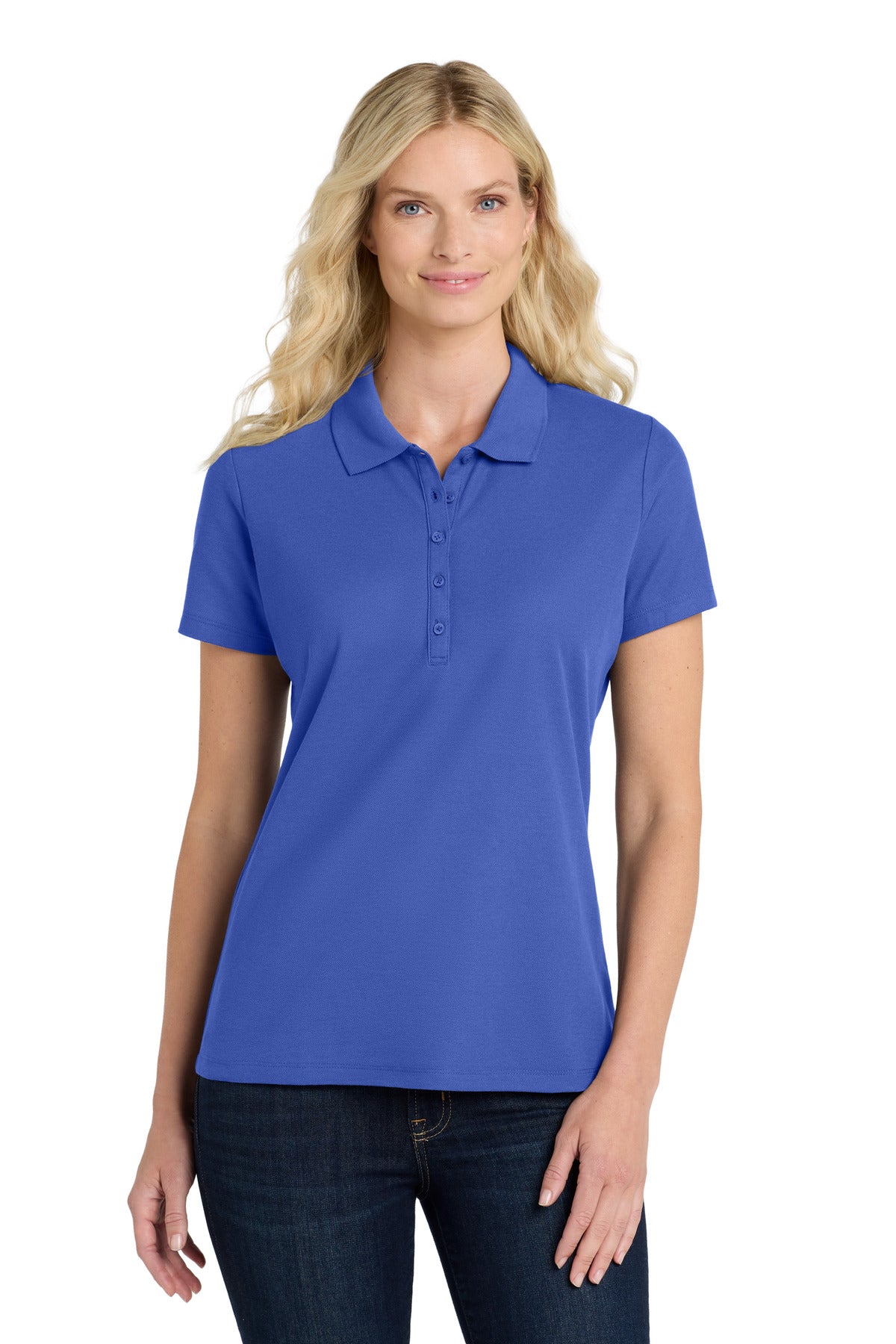 Port Authority Women's SuperPro React  Polo. LK810 in True Royal