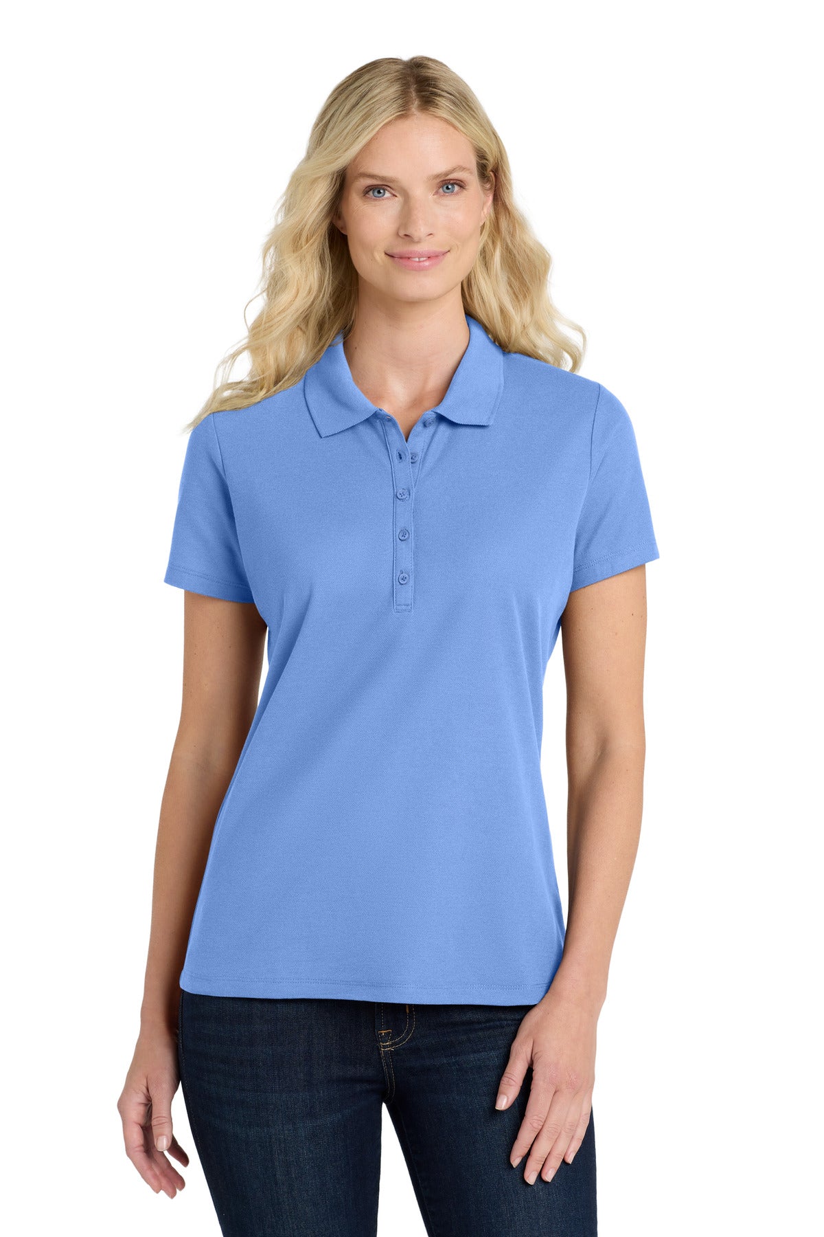 Port Authority Women's SuperPro React  Polo. LK810 in Ultramarine Blue