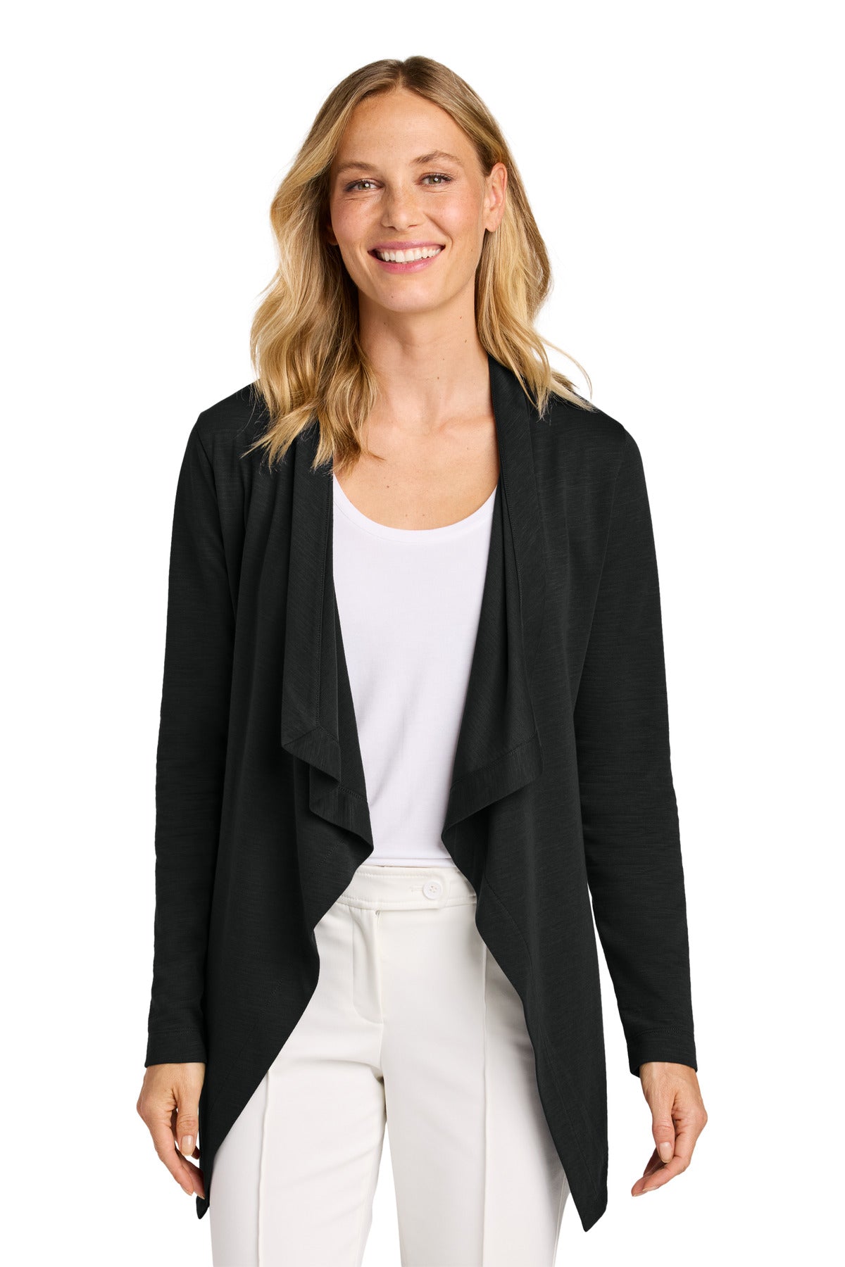 Port Authority Women's Breakwater Open Cardigan LK820 in Deep Black