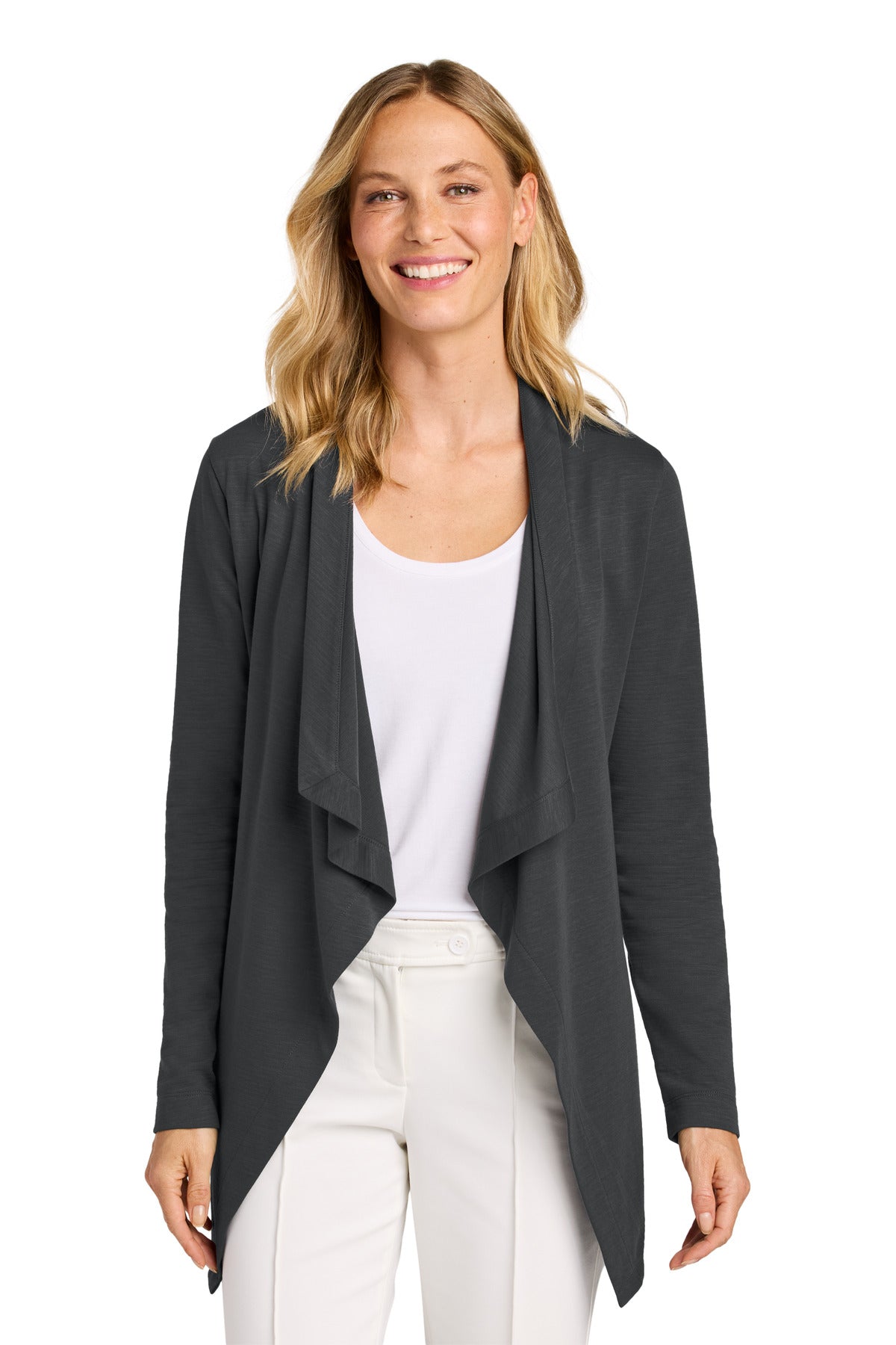 Port Authority Women's Breakwater Open Cardigan LK820 in Grey Steel