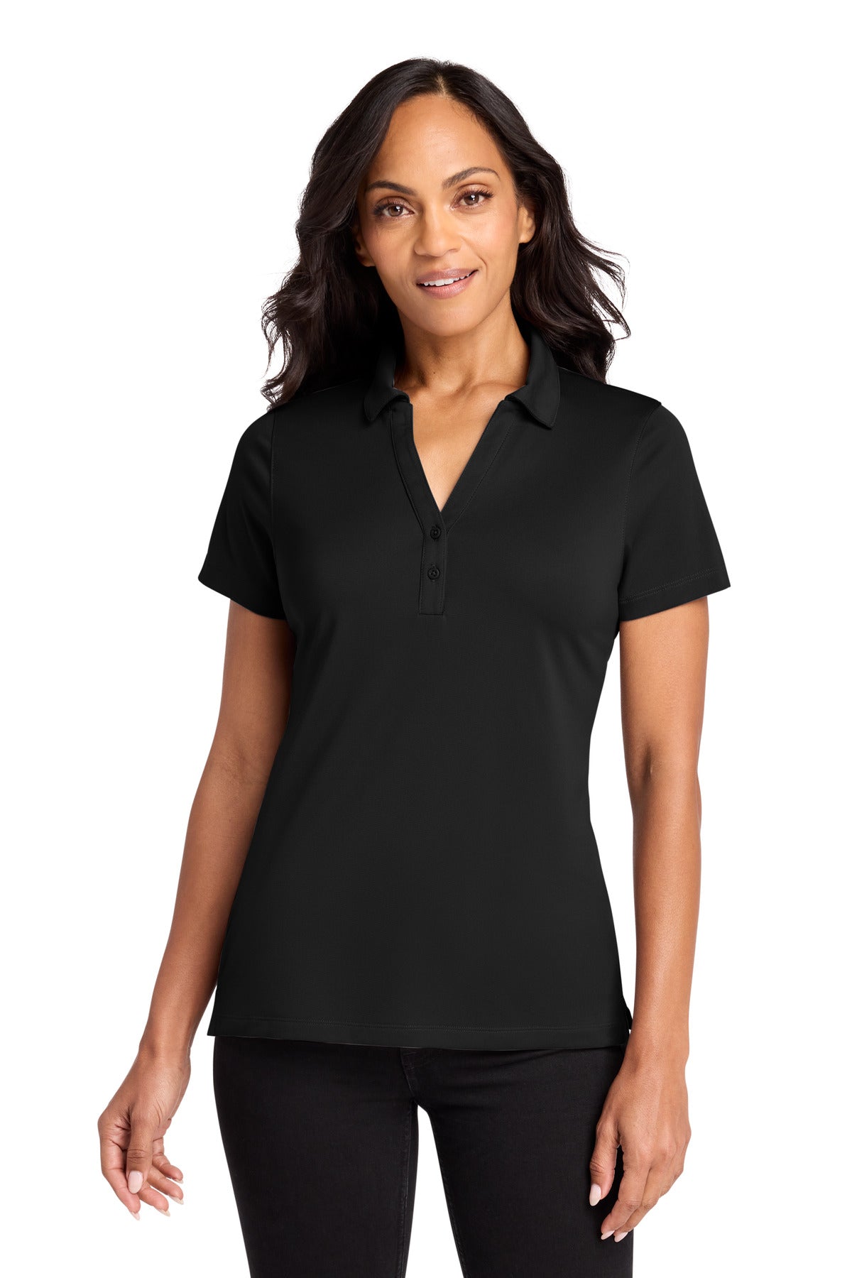 Port Authority Women's C-FREE Performance Polo LK863 in Deep Black
