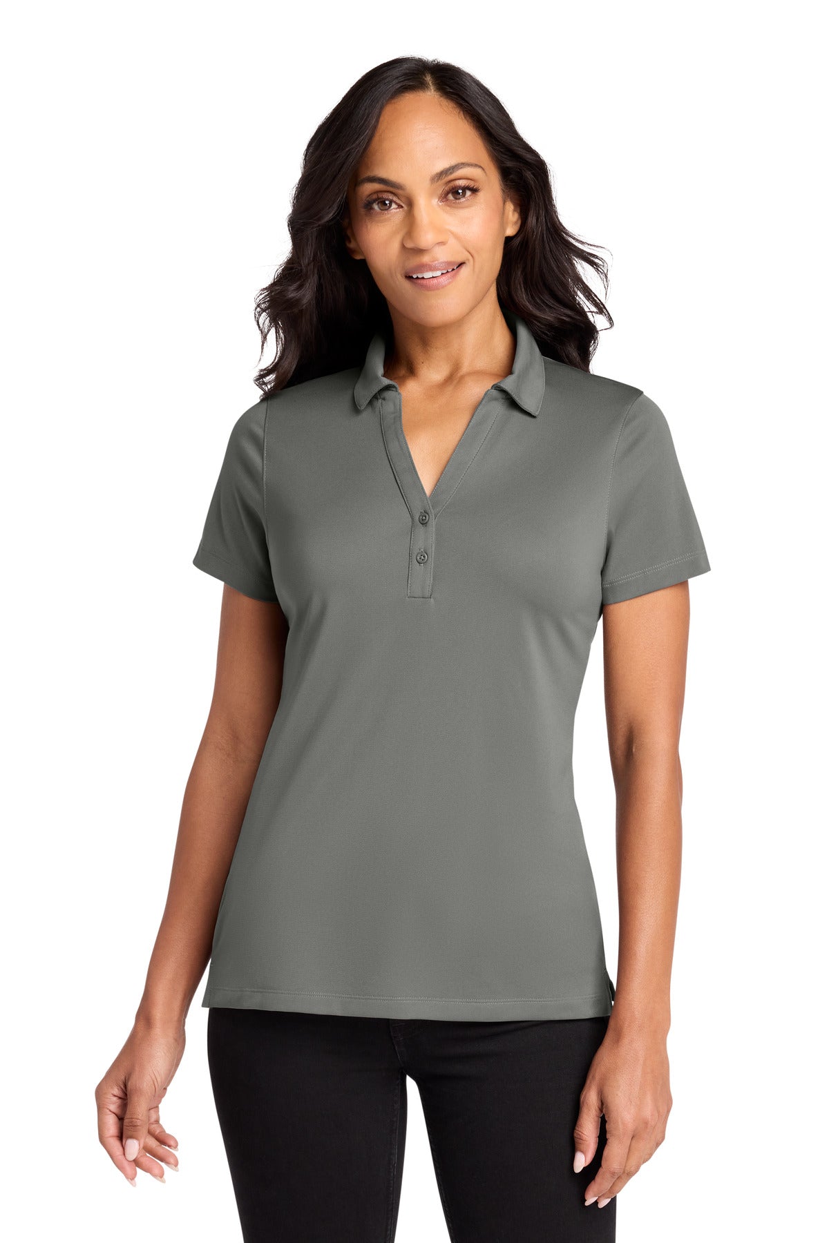 Port Authority Women's C-FREE Performance Polo LK863 in Smoke Grey