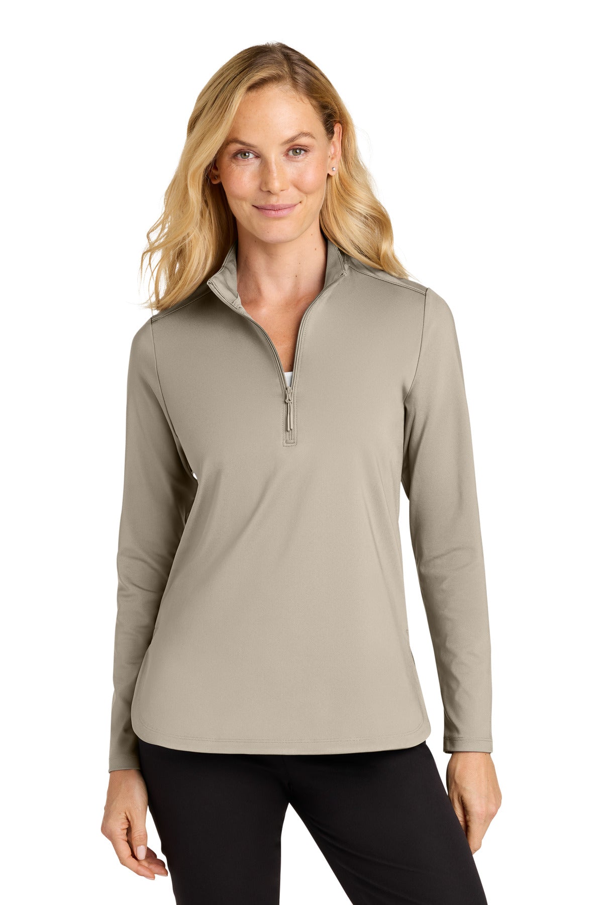 Port Authority Women's C-FREE Double Knit 1/4-Zip LK880 in Sahara