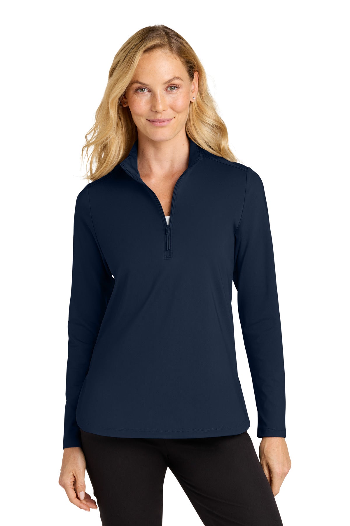 Port Authority Women's C-FREE Double Knit 1/4-Zip LK880 in True Navy