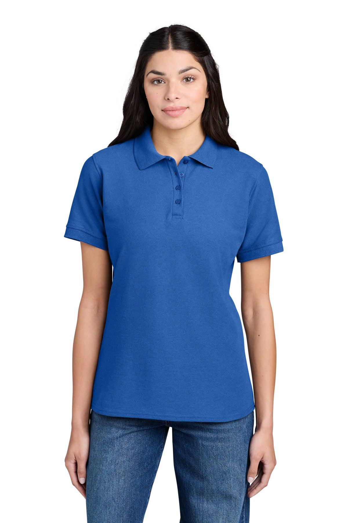 Port & Co Women's Core Blend Pique Polo. LKP155 in Royal