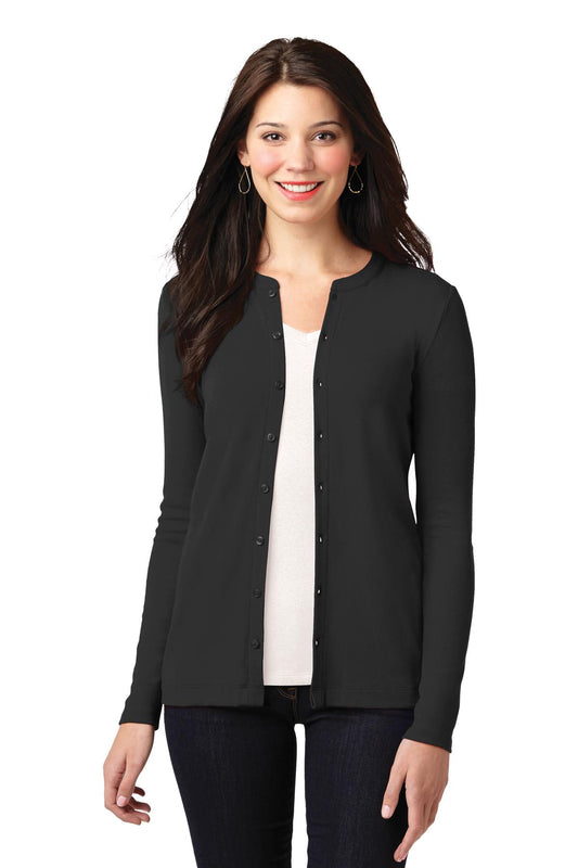 Port Authority Women's Concept Stretch Button-Front Cardigan. LM1008 in Black