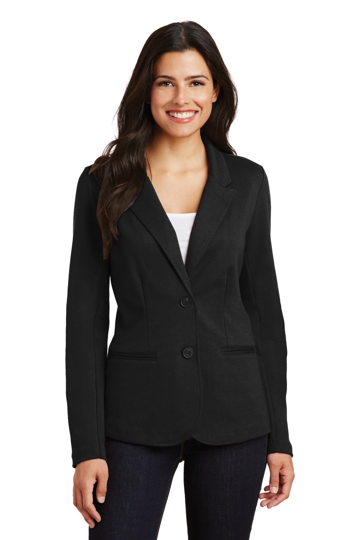 Port Authority Women's Knit Blazer. LM2000 in Black