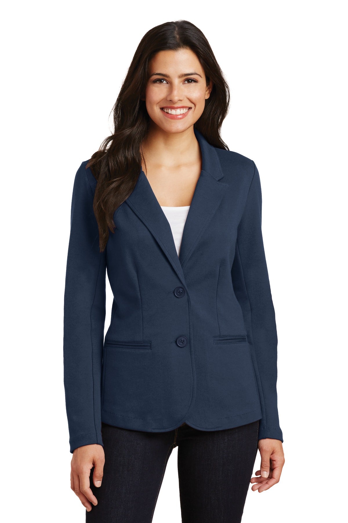 Port Authority Women's Knit Blazer. LM2000 in Deep Navy